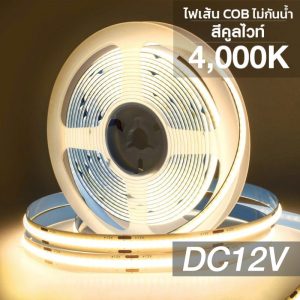 ไฟเส้น COB LED Strip 12V Cool White 4000K